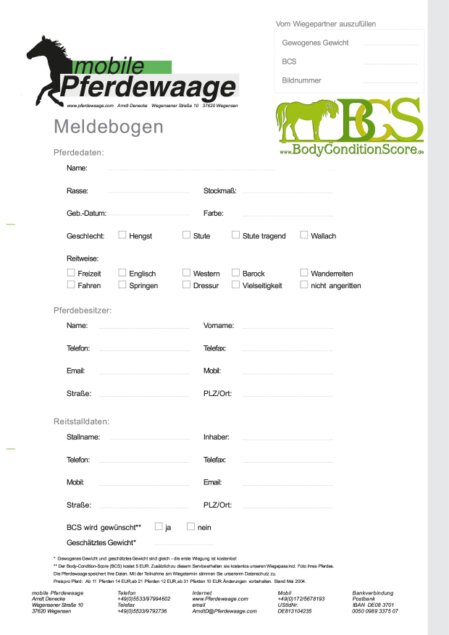Meldebogen
